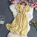 YuooMoo Women Dress 2025 New Fashion Vintage Floral Print Long Summer Dress Streetwear Lady Outfits Vacation Robes Femme