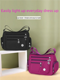 New neutral nylon fabric women's handbag Oxford cloth shoulder strap messenger bag travel bag multi-compartment leisure bag mess