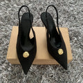 2025 Spring New Brand Women Sandal Fashion Pointed Toe Shallow Slip On Ladies Elegant Slingback Shoes Thin High Heel Pumps