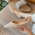 2025 Fashion Woman Ballet Flats Shoes Rhinestone Loafers Flat Pointed Toe Shoe Female Casual Slip on Flats Footwear Boat Shoes