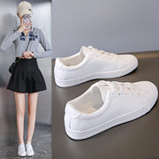 Women Sneakers Breathable Students Casual Sports Shoes Girl Flat Leather Pu White Shoes Woman Vulcanize Shoes