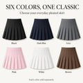 Women High Waist Pleated Mini Skirt with Inner Shorts Solid Color A Line Polyester Skirt Spring Summer Casual XS-XXXL