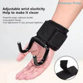 2PCS Weight Lifting Hook Grips With Wrist Wraps Hand-Bar Wrist Strap Gym Fitness Hook Weight Strap Pull-Ups Power Lifting Gloves
