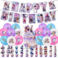 Party Disposable Set K-Pop Theme Disposable Tableware Set for Kids Birthday Baby Shower Party - Paper Plates Cups And Tablecloth with Birthday Banner