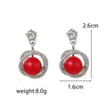 Korean Style Contracted Heart Pearl Earrings For Women Sweet Flower Zircon Geometric Pendant Earring Girl Party Jewelry Gift
