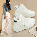 Retro Cotton Shoes, Warm in Winter, Thick Soles, Heightening and Velvet, Versatile Fashion casual Sneakers Zapatos De Mujer
