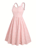 Plus-size Ladies Floral Sweet Lace Back Formal Princess Dress Party Evening Gown