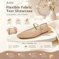 Women Shoes Women Nude Mesh Rhinestone Mary Jane Flats Summer Hollow Breathable Buckle Strap Casual Ballet Flat Shoes