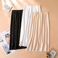Fashion Thin Ice Silk Modal Female Half Length Skirt Anti-glare Innerwear Short Skirt Pure Color Mesh Flower Underskirt