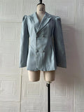 Women Sweet Blazer Pink Girly Heart-breasted Long-sleeve Suit New Spring Autumn Office Lady Fashion Casual Solid Slim Blazers