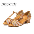 SWDZM Girls Latin Dance Shoes Tango Ballroom Shoes Ladies Girls Salsa Sandals Soft Sole Dancing Shoes for Women Dance Shoes