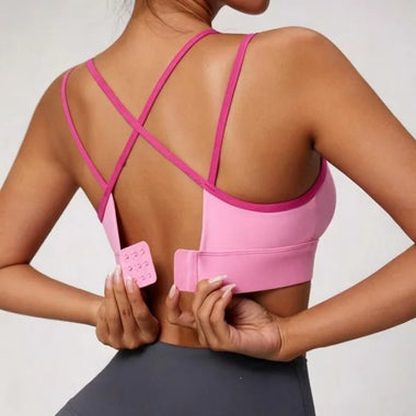 Women Padded Yoga Sports Bra Shockproof Breathable Support For Running Pilates Fitness Workout