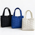 Portable Solid Color Handbag Puffer Bubbles Lightweight Tote Bags Large Capacity Shoulder Bag