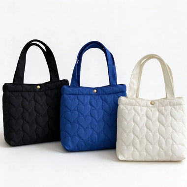 Portable Solid Color Handbag Puffer Bubbles Lightweight Tote Bags Large Capacity Shoulder Bag