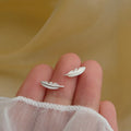 New 925 Sterling Silver Feather Earrings Personality Charm Geometric Shape Women Earrings Birthday Party Gift Exquisite Jewelry