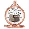 Novel Rose Gold Merry Christamas Musical Pocket Watch FOB Clock Quartz Movement Men Women Pendant Chain Watches Luminous Hands
