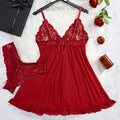 Women Lingerie Slip Summer Sexy Lingerie Dress Women Lace See Through Nightdress Sleepwear Solid Slim Soft V Neck Full Slip Sleepwear & Dresses