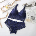Lace Sexy Women Underwear Set Seamless Wire Free Bra Sets Hollow Out Bra and Panty Sets For Women Embroidery Intimates Lingerie