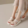Women's Sandals,Summer Woman Orthopedic Comfy Premium Round Toe Sandals Hollow Out Hook-And-Loop Design,Flat Shoes Sandalias