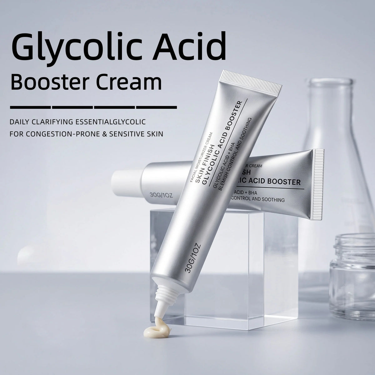 Centella Asiatica Shot Booster Cream Improve Rough Skin Boost Facial Radiance Gentle Exfoliating Lightweight Skincare Face Cream