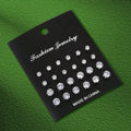 12 Pairs Set Stainless Steel Stud Earrings with Gemstone Buds Round Earrings Unisex Fashion Jewelry Gifts