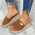 Womens High Heel Sandals Ladies Thick Bottom Casual Slippers Summer New Wedges Sandals Female Shoes Women Platform Mules Slipper