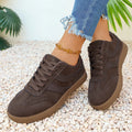 Retro Brown Platform Sneakers Women 2026 Flat Trend German Training Shoes Woman Plus Size 43 Thick Sole Vulcanize Shoes