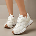 Comfortable Low Top Lace Up Women's Sneakers Thick Soled Casual Loafers 2026 New Fashion Outdoor Casual Women Shoes