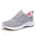 Women Knitted Mesh Lace Up Sneakers Non-slip Thick Sole Lightweight Breathable Walking Casual Sports Shoes