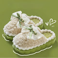 2026 New Women's Plush Slippers - Bow Detail Winter House Shoes, Ultra-Soft Non-Slip Indoor Slippers for Home&Maternity Comfort