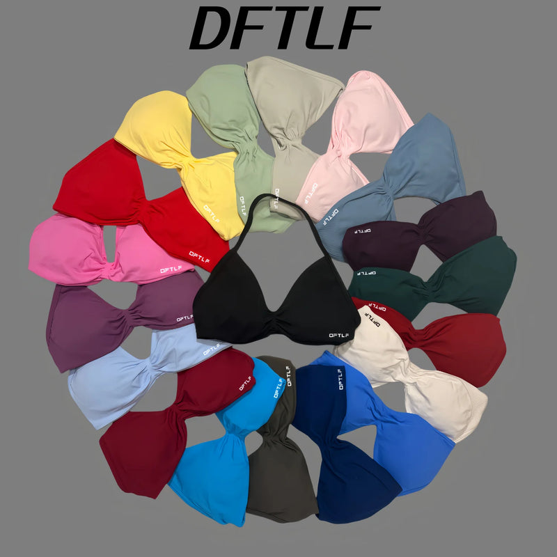 DFTLF Sports Strappy Bra Yoga Underwear Women Gym Top Running Exercise Backless Bra High Support Active Wear Fitness Workout