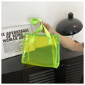 Spring Summer Women Large Capacity Transparent Tote Bag Jelly PVC Shoulder Bag Large Outing Beach Shopping Bag Casual Handbag
