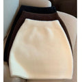 Imitation Mink Fur Mini Skirt Sexy Slim Elastic Waist Basics Hotsweet All-Match Skirt Women Winter Sweet Casual Knit Short Skirt