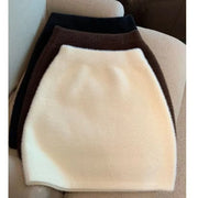 Imitation Mink Fur Mini Skirt Sexy Slim Elastic Waist Basics Hotsweet All-Match Skirt Women Winter Sweet Casual Knit Short Skirt