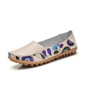 2025 Spring women genuine leather shoes slip on ballet women flats print woman shoes 4 colors moccasins loafers shoes