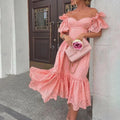 Summer Dresses For Women Trendy Boho Sundresses Sexy Off Shoulder Cocktail Party Dress Hollow Out Vacation Dress Vestidos