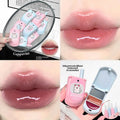 Dual-Color Moisturizing Solid LipGloss Flip Phone Design Lipstick with Built-in Mirror Lip Brush Long Lasting Plumping LipMakeup