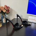 Pointed Open Toe High Heel Shoes Woman OutsideSlipper Party Stiletto Luxury Designer Patent Leather Women Sandals Zapatos Mujer