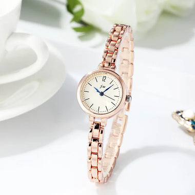 Women's Watch Alloy Strap Bracelet Quartz Watch Casual Fashion Rose Gold Ladies Watches Gift Clock