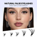 GROINNEYA DIY Eyelash Clusters Kit Thick Eyelash Clusters D Cur Wispy Individual False Eyelashes Eyelash Extensions Makeup Tool