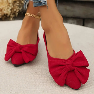 Women Flats Shoes Summer New Bow Pointed Toe Female Loafers Walking Fashion Sneakers Casual Shallow Breathable Shoes for Women