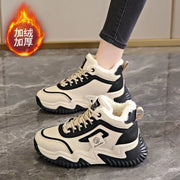 Chunky Sneakers Winter Women's Snow Boots Fashionable Comfortable Plush Cotton Shoes High-top Fleece-lined Warm Womens Sneakers