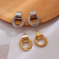 Vintage Multiple Small Circle Round Drop Earrings Silver Golden Color Metal Geometry Dangle Earrings for Women Party Jewelry
