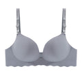 Women's Simple Solid Color Wave-Edge Bra Seamless Steel-Free Gathering Bra Sexy Comfortable Adjustable Shoulder Straps Lingerie