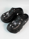 Women DIY Silver Butterfly-Knot Fashion Bow Decor Clogs Summer Sping Autumn Beach Sandals Cave Hole Garden Shoes Students Girls