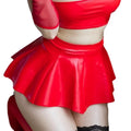 Women's Solid Color Novelty Pleated Mini Skirt 20cm PU Faux Leather A-Line Skirts for Dropshipping