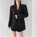 Gray Blazer Woman Black Jacket Outerwears Solid Over Clothes Coats for Women Dress Loose Long Korean Reviews Many Outdoor New In