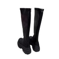 Women Knight High Boots Fashion Round Toe Rear Zipper Women Shoes Elegant Platform Height Increasing Short Plush Long Booties
