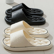 Quick Drying Bathroom Slippers Women Men Thick Platform Shower Shoes Non-Slip Drainage Hole Soft EVA Cloud Slides Couple Home