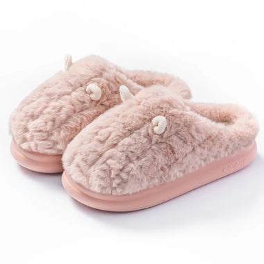 2026 New Women's Winter Slippers - Plush Fleece-Lined House Shoes, Warm Indoor/Outdoor Cotton Slippers with Non-Slip Sole